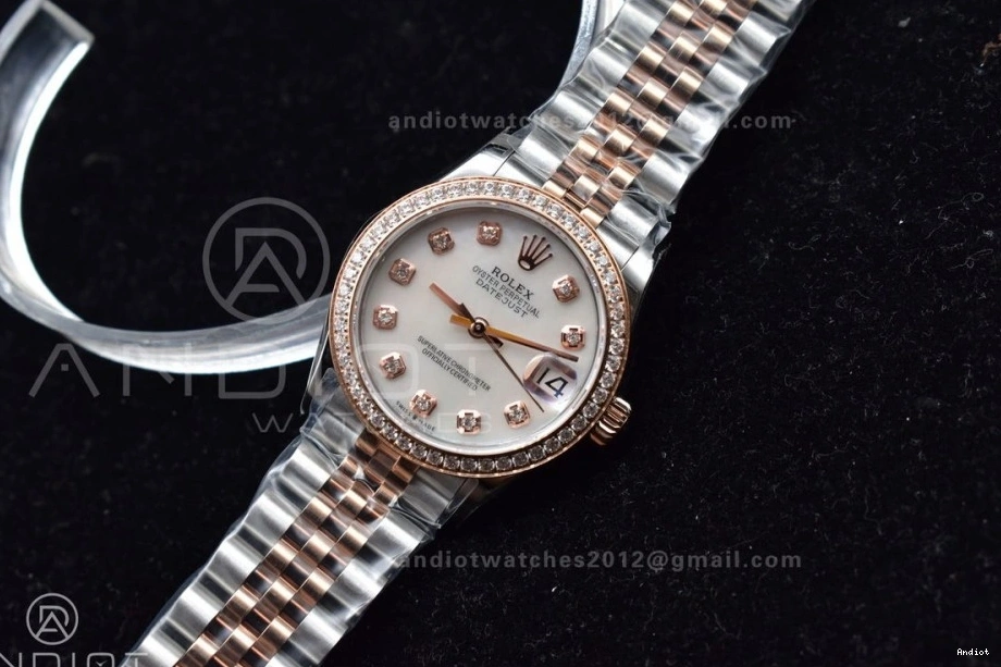 Dial Steel DateJust Silver 31 RG Diamonds 278289 Bezel Markers WF President Bracelet 316L and Syle Ladies on 0522